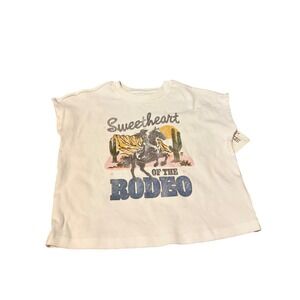 Grayson Mini Graphic T-Shirt Kids 4T White Sweetheart of the Rodeo Ribbed Knit